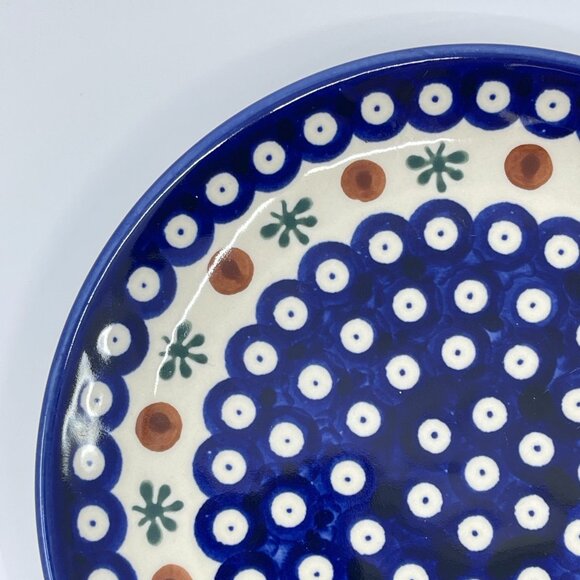 vintage boleslawiec polish pottery dessert plate "nature" pattern handcrafted - Picture 2 of 4